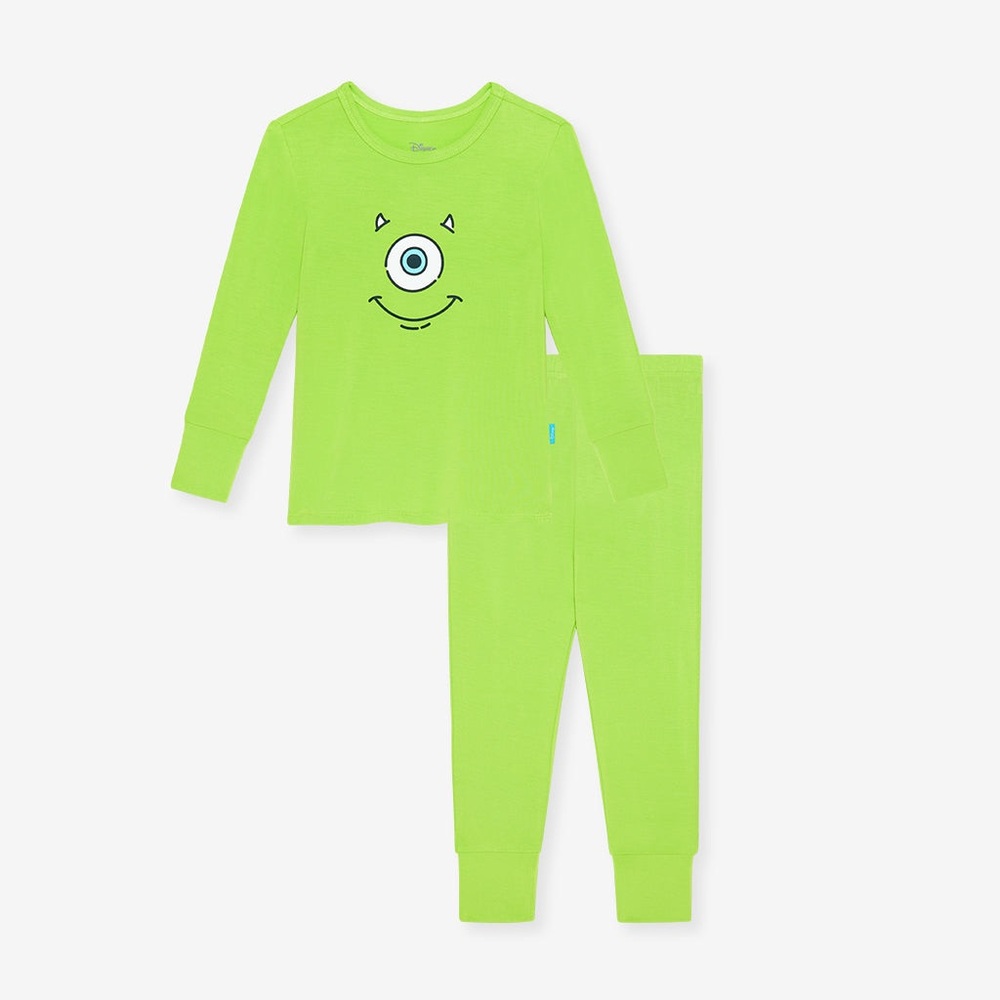 Disney Monsters Inc. Posh Peanut Kids Lime Green Pajama Set